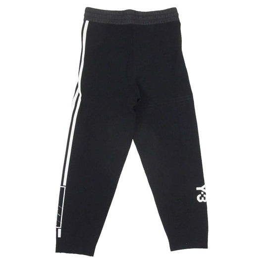 Y-3 Yohji Yamamoto ワイスリー ヨウジヤマモト FJ0373 Tech Knit Wide Pants ストライプ テック ニット ワイドパンツ ブラック系 M【中古】