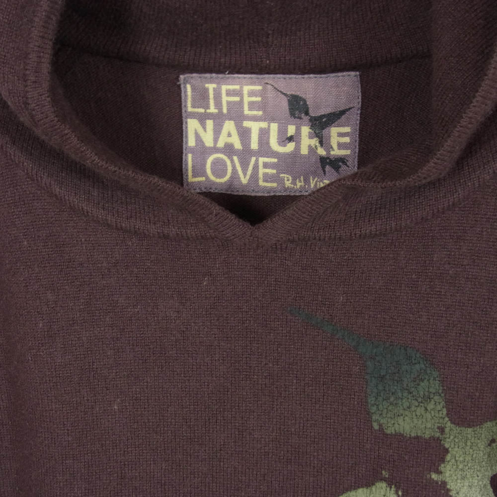 フリーシティ R.H.VINTAGE LIFE NATURE LOVE カシミヤ ニット フーディー パーカー ブラウン系 表記無し【中古】