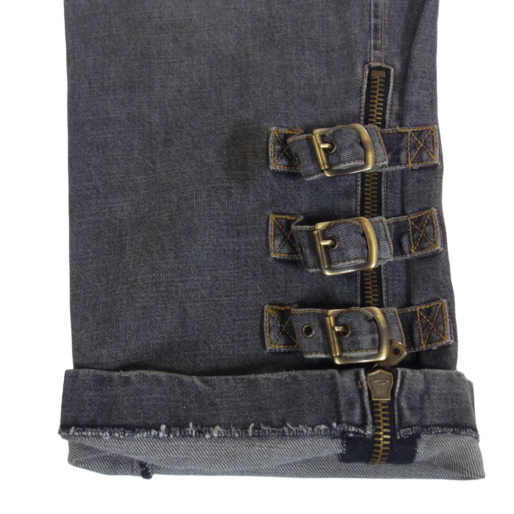 DOLCE&GABBANA ドルチェアンドガッバーナ ボンテージ デニム パンツ グレー系 48【中古】