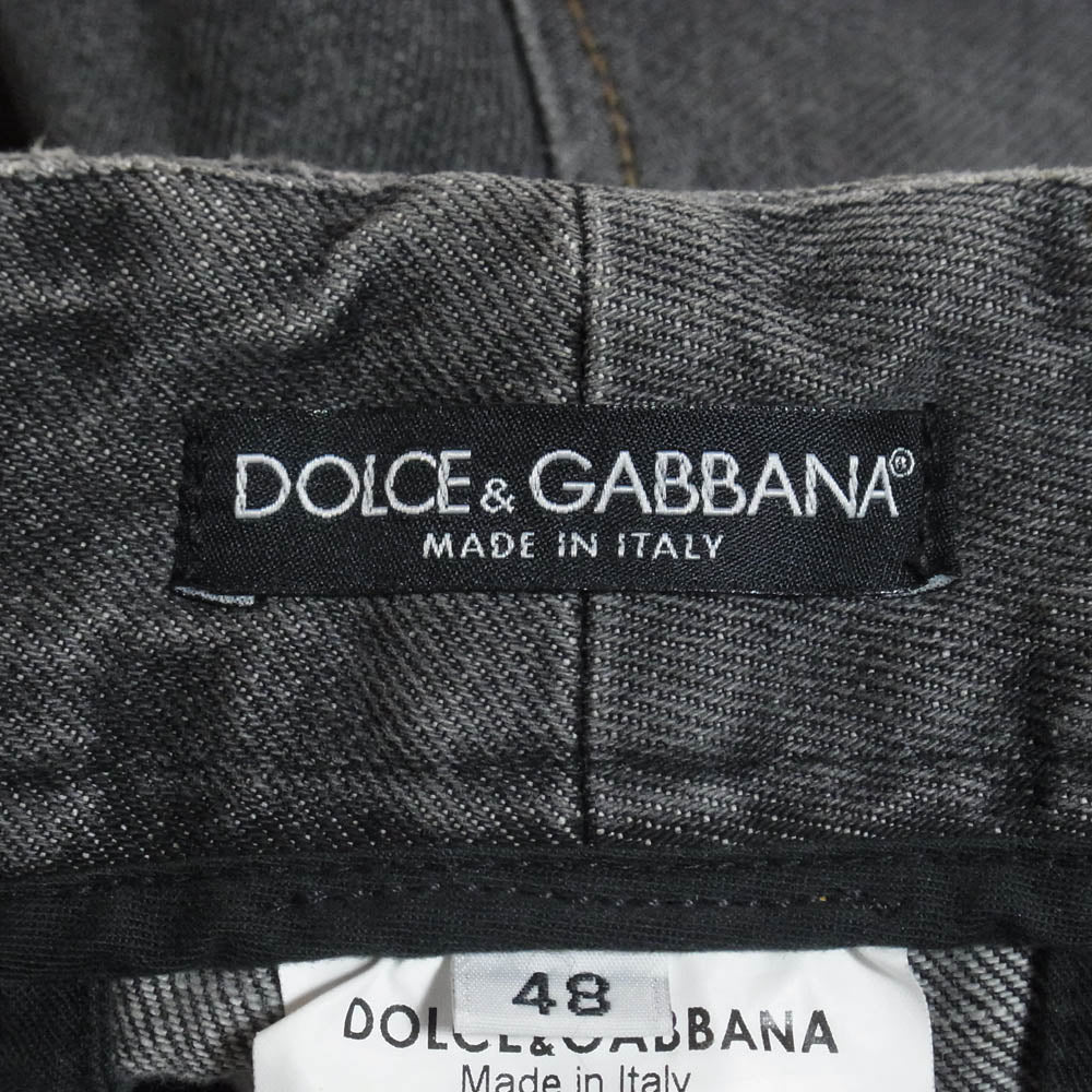 DOLCE&GABBANA ドルチェアンドガッバーナ ボンテージ デニム パンツ グレー系 48【中古】