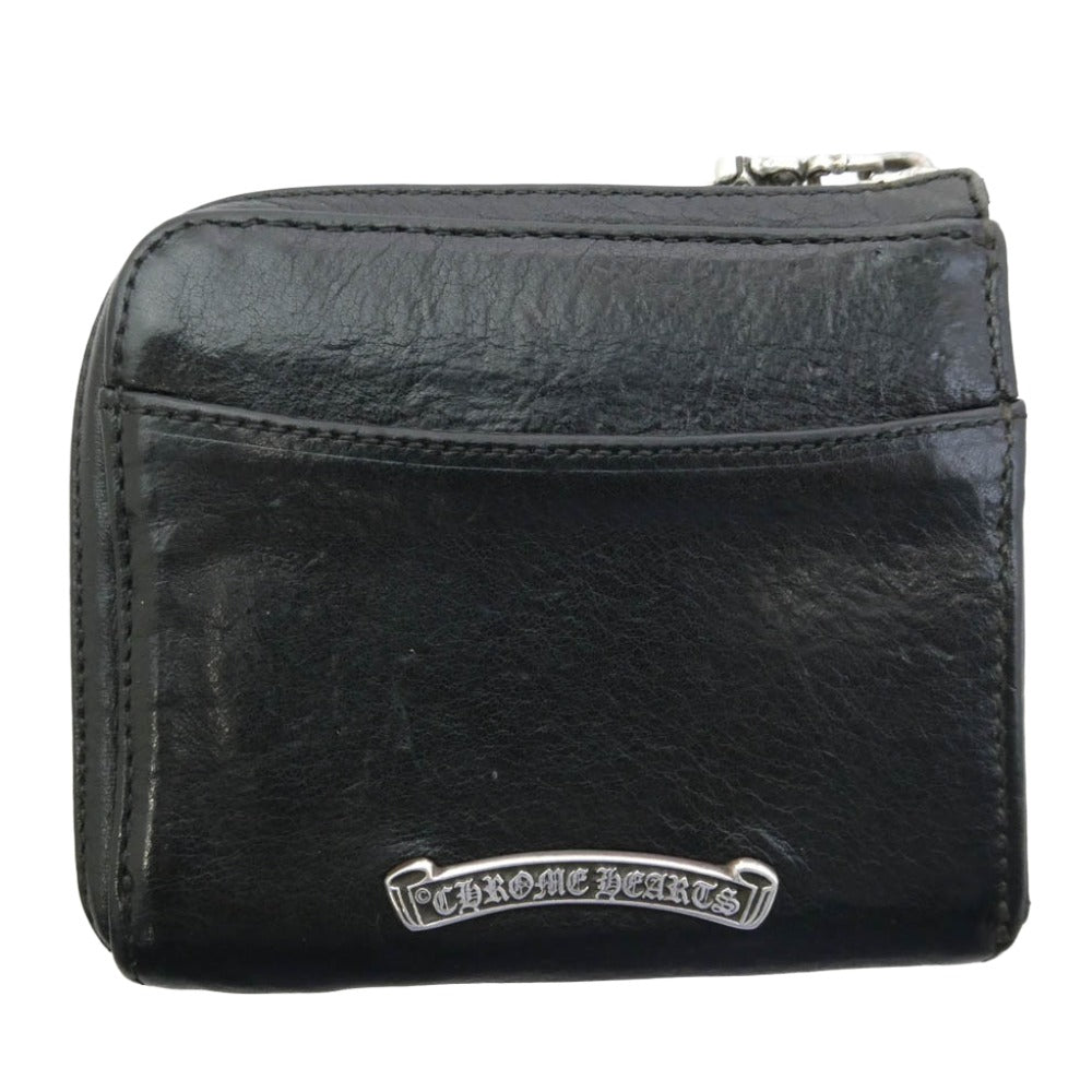 CHROME HEARTS クロムハーツ（原本無） フィリグリープラス ハーフジップ レザー ウォレット 財布 ブラック系【中古】