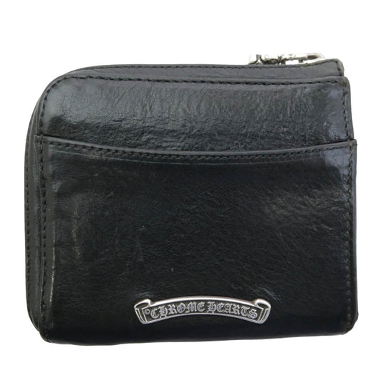 CHROME HEARTS クロムハーツ（原本無） フィリグリープラス ハーフジップ レザー ウォレット 財布 ブラック系【中古】