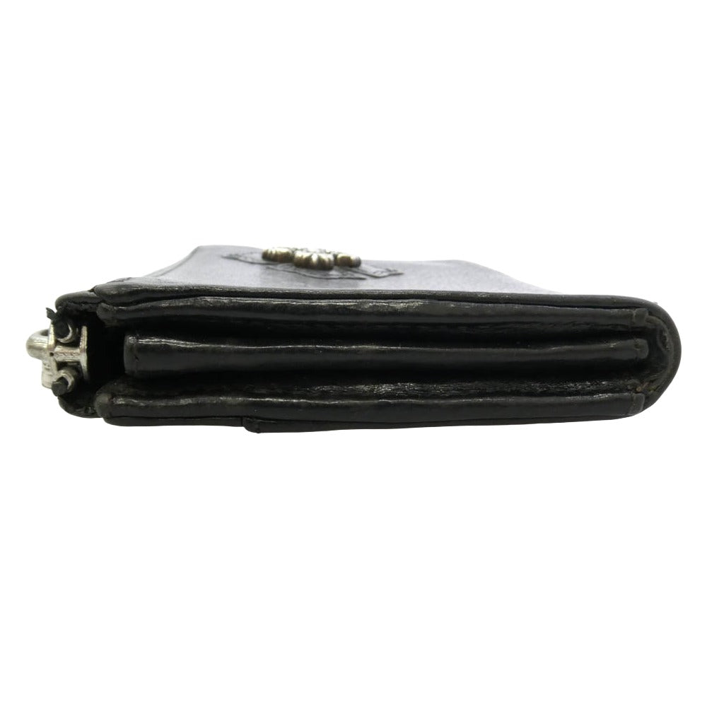 CHROME HEARTS クロムハーツ（原本無） フィリグリープラス ハーフジップ レザー ウォレット 財布 ブラック系【中古】