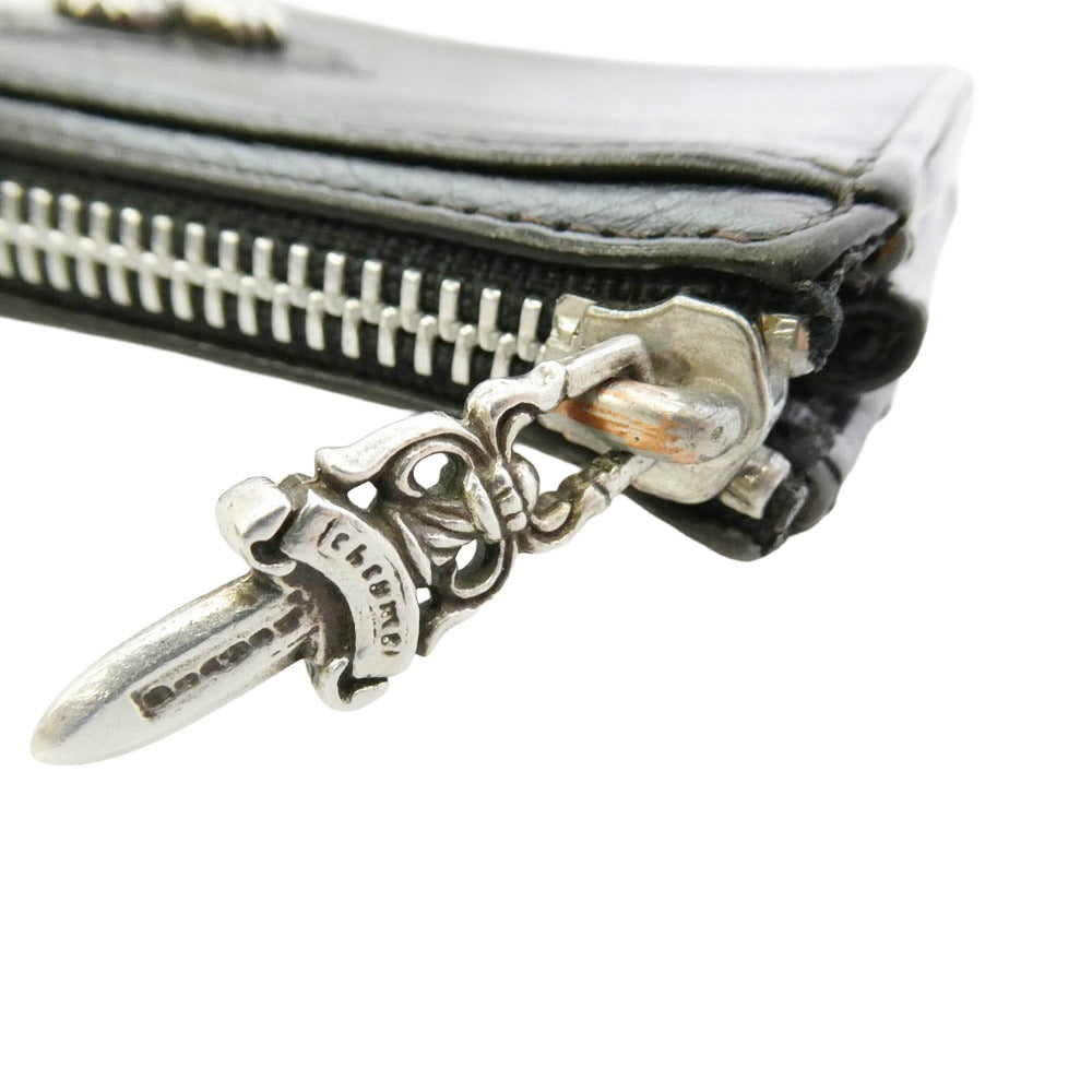 CHROME HEARTS クロムハーツ（原本無） フィリグリープラス ハーフジップ レザー ウォレット 財布 ブラック系【中古】