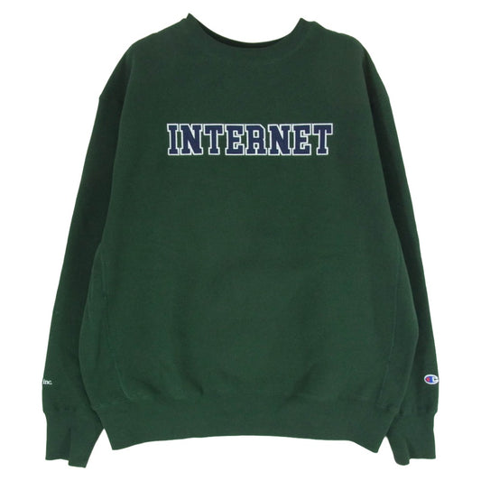 メルセデスアンカーインク ×Champion チャンピオン REVERSE WEAVE CREW SWEAT リバースウィーブスウェット トレーナー グリーン系 L【中古】
