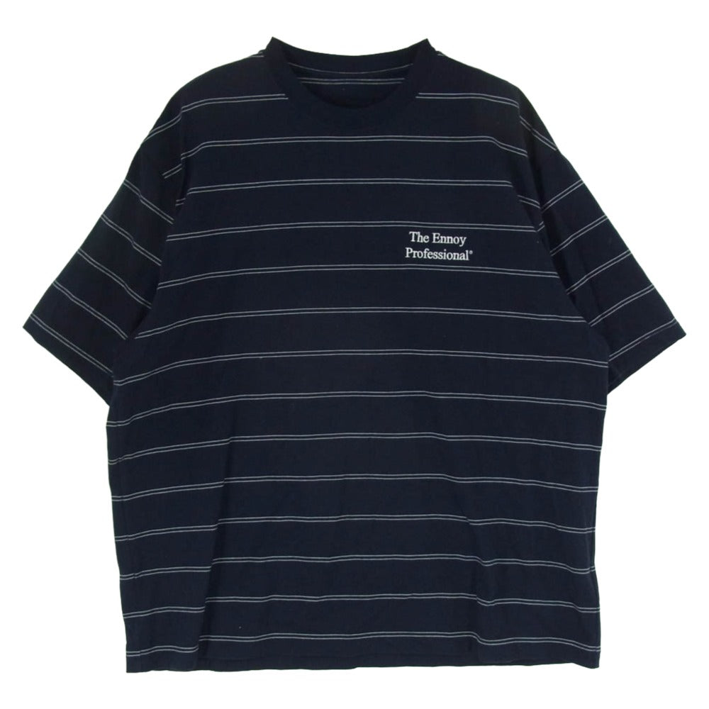 The Ennoy Professional ザ エンノイ プロフェッショナル Panel Border S/S T-Shirt 3colors パネル ボーダー 半袖 Tシャツ ネイビー系 L【中古】