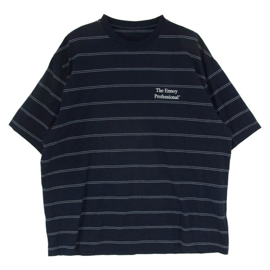 The Ennoy Professional ザ エンノイ プロフェッショナル Panel Border S/S T-Shirt 3colors パネル ボーダー 半袖 Tシャツ ネイビー系 L【中古】