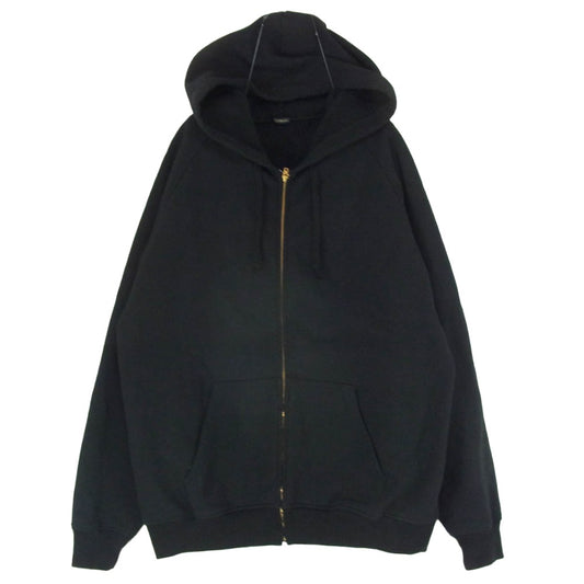 COMOLI コモリ 25AW C03-05001 コットン裏毛 ジップ フーディ パーカー ブラック系 4【中古】