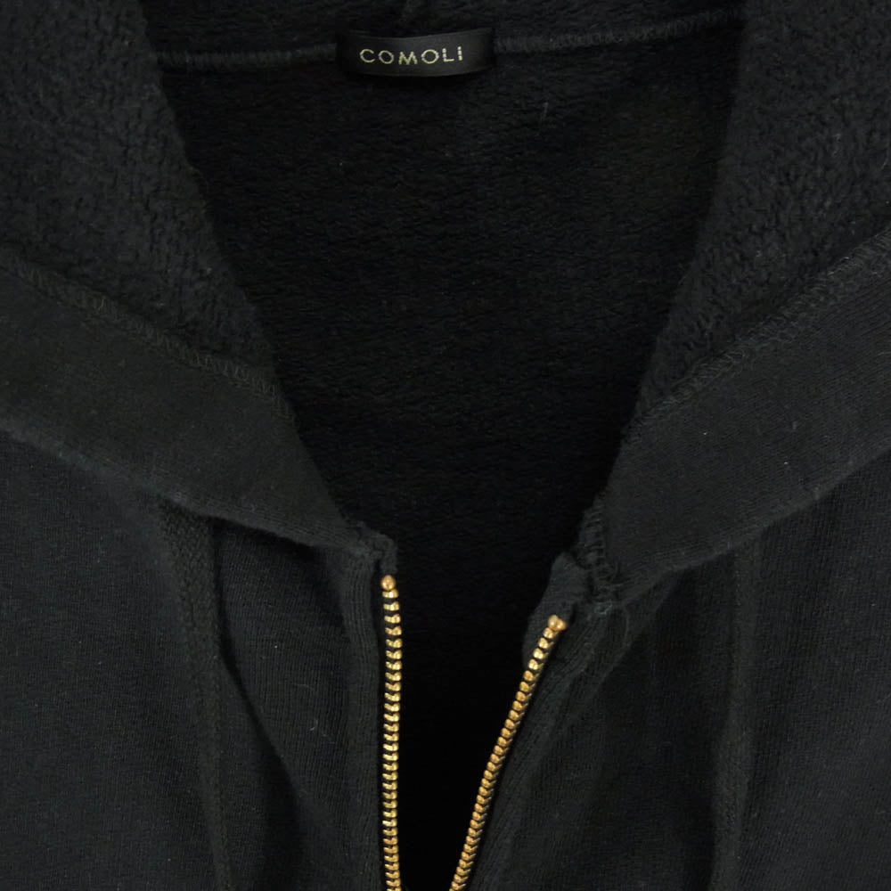 COMOLI コモリ 25AW C03-05001 コットン裏毛 ジップ フーディ パーカー ブラック系 4【中古】