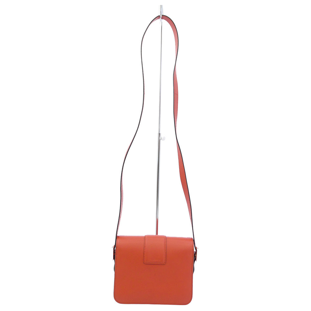 Longchamp ロンシャン BOX TROT CROSSBODY BAG ボックストロット クロスボディ レザー ショルダー バッグ オレンジ系【中古】