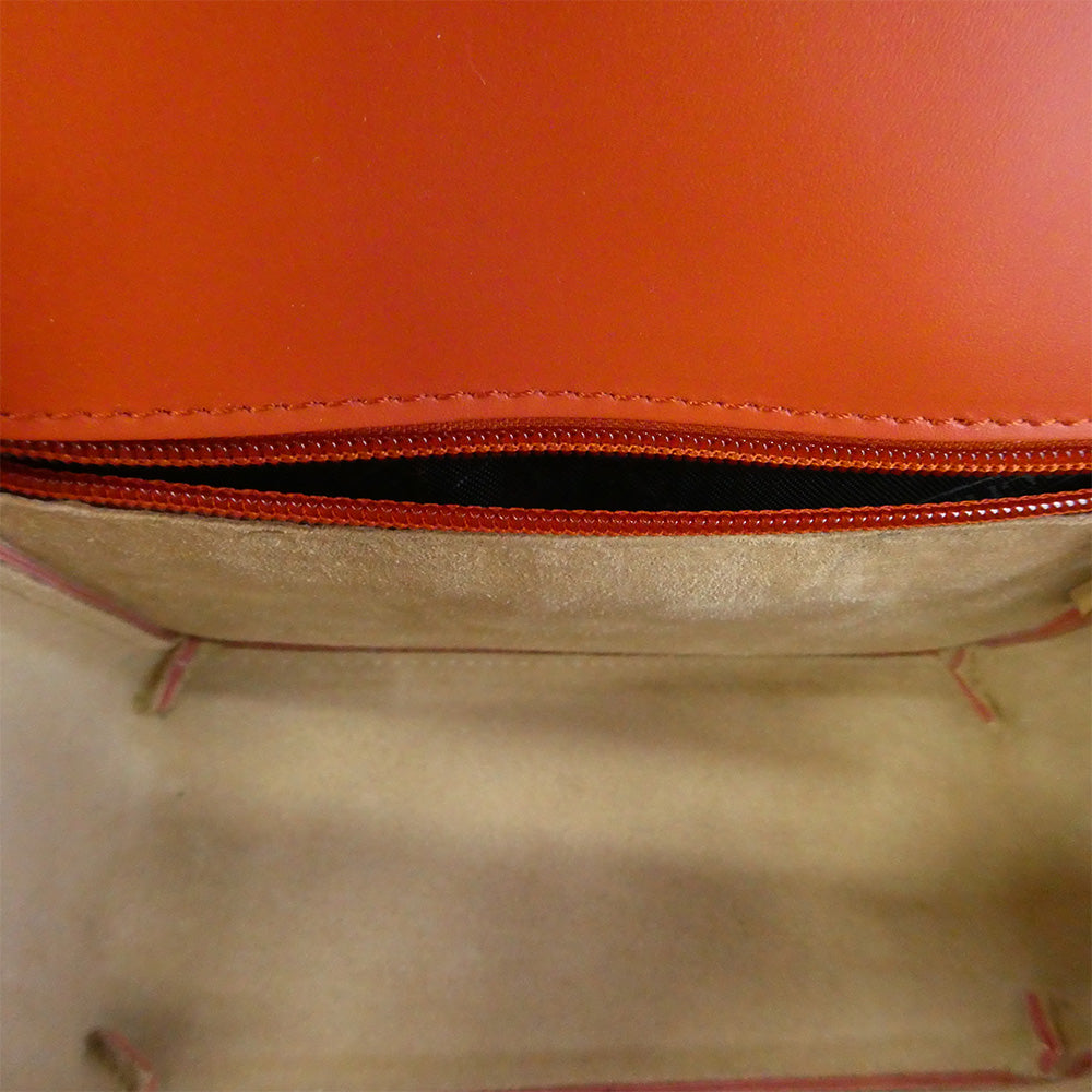 Longchamp ロンシャン BOX TROT CROSSBODY BAG ボックストロット クロスボディ レザー ショルダー バッグ オレンジ系【中古】