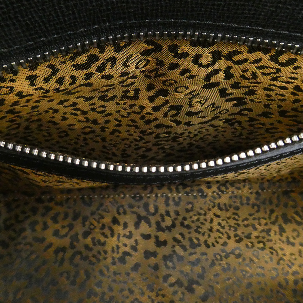 Longchamp ロンシャン Game on ゲームオン レザー ショルダー バッグ ブラック系【美品】【中古】