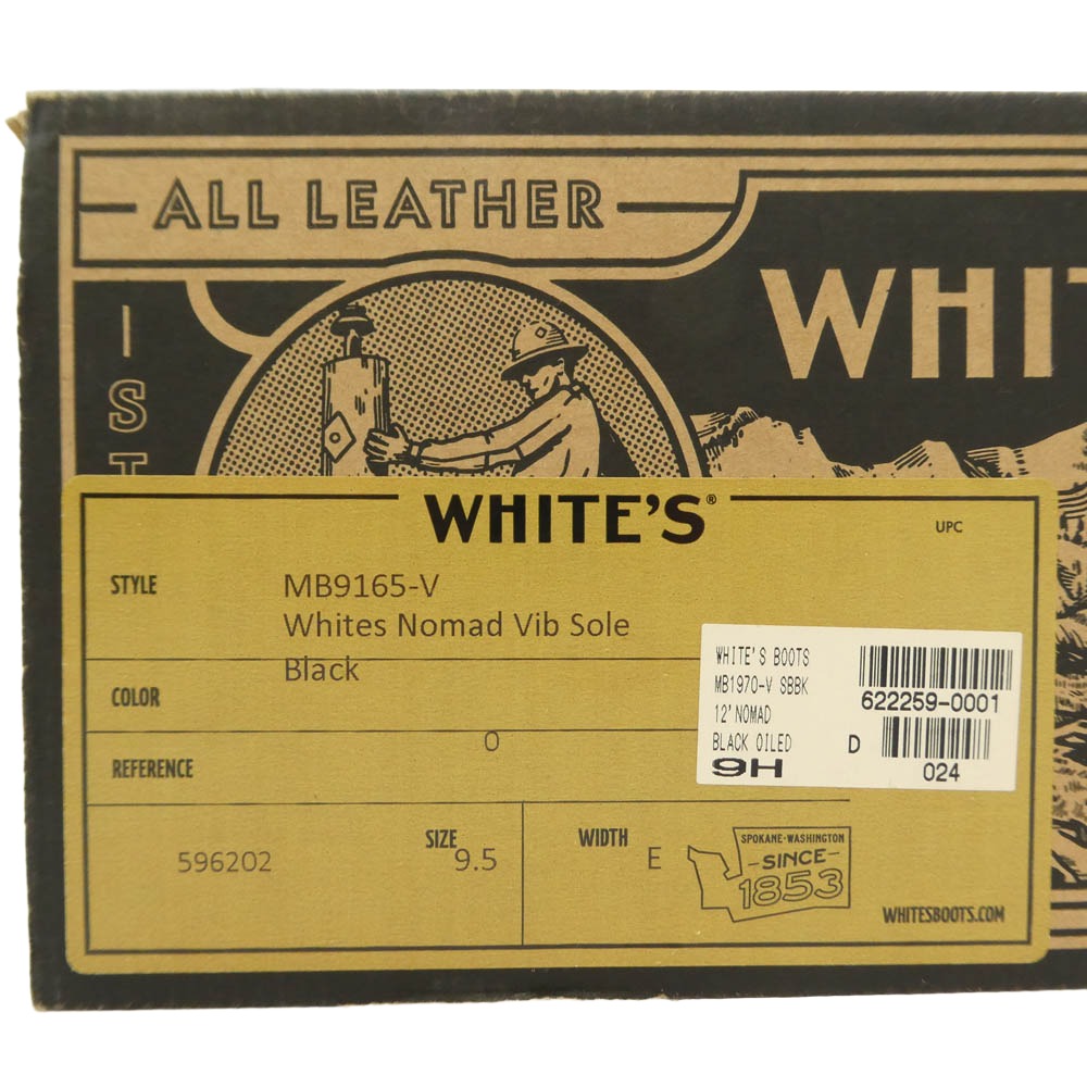 WHITE'S BOOTS ホワイツブーツ NOMAD Vib Sole ノマド ビブラムソール レザー エンジニアブーツ ブラック系 9.5【中古】