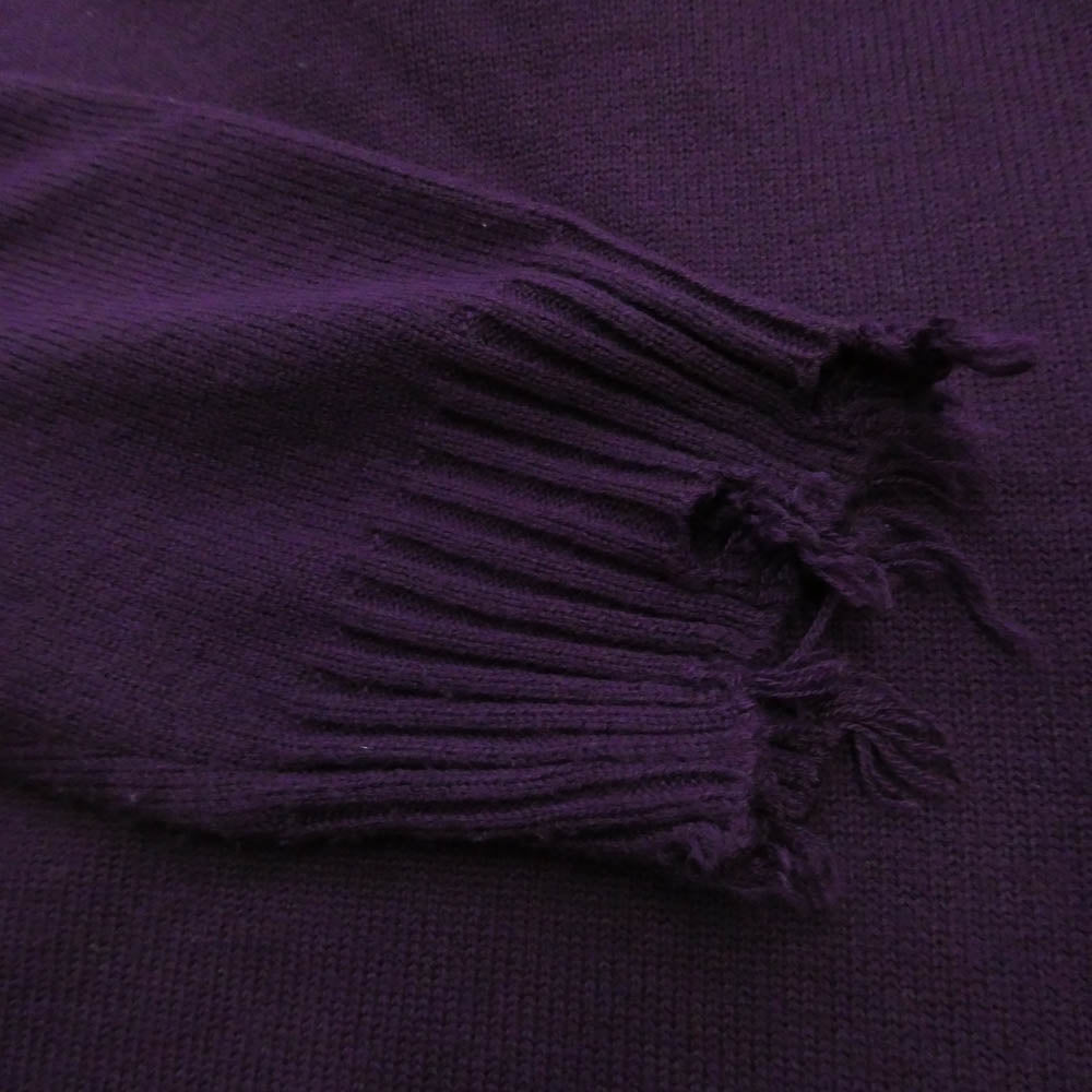 Yohji Yamamoto ヨウジヤマモト 21AW UU-K47-613 S'YTE サイト 7G BULKY WOOL DAMAGE TURTLE PULLOVER ダメージ加工 タートルネック 長袖 ニット セーター パープル系【中古】