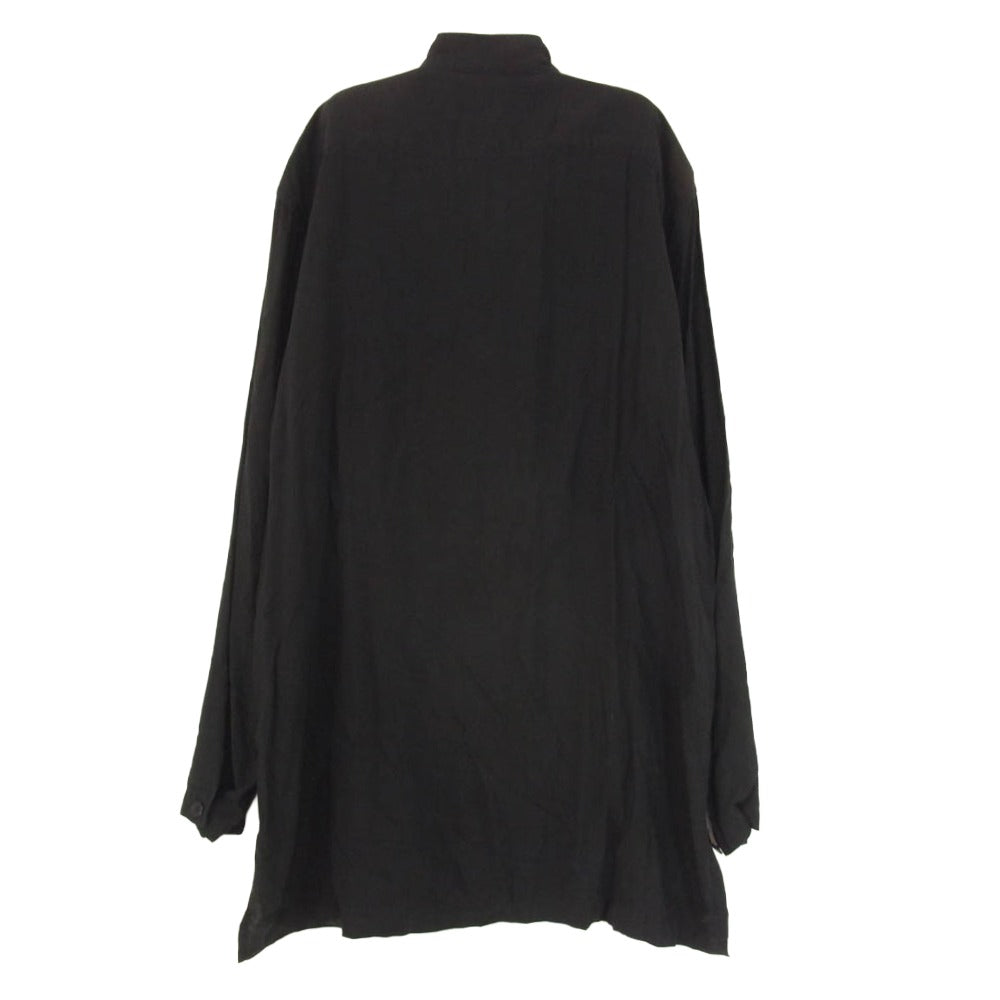 Yohji Yamamoto POUR HOMME ヨウジヤマモトプールオム HN-B44-222 スタンドカラー ロングスリーブ 長袖 ロング シャツ ブラック系 2【中古】