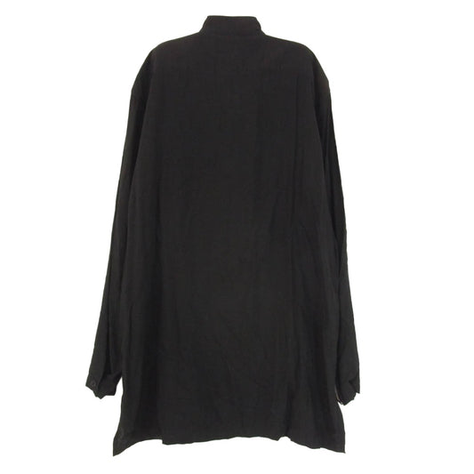 Yohji Yamamoto POUR HOMME ヨウジヤマモトプールオム HN-B44-222 スタンドカラー ロングスリーブ 長袖 ロング シャツ ブラック系 2【中古】