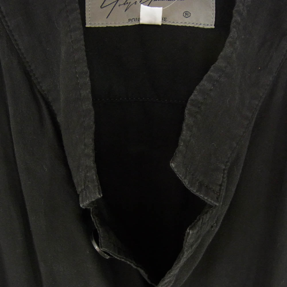 Yohji Yamamoto POUR HOMME ヨウジヤマモトプールオム HN-B44-222 スタンドカラー ロングスリーブ 長袖 ロング シャツ ブラック系 2【中古】