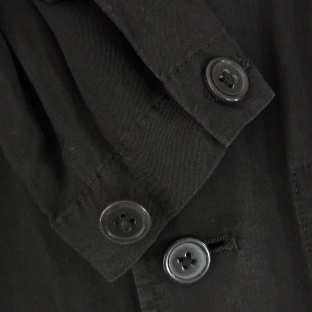 Yohji Yamamoto POUR HOMME ヨウジヤマモトプールオム HN-B44-222 スタンドカラー ロングスリーブ 長袖 ロング シャツ ブラック系 2【中古】