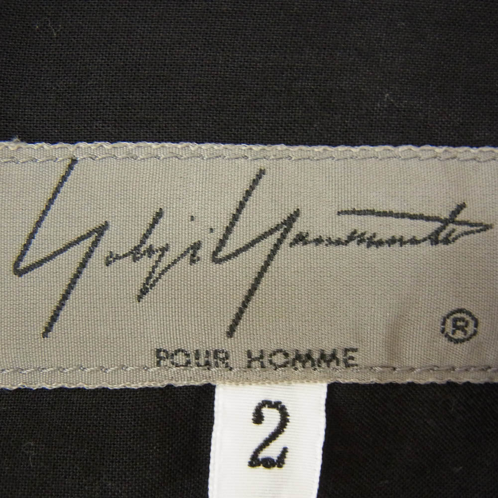 Yohji Yamamoto POUR HOMME ヨウジヤマモトプールオム HN-B44-222 スタンドカラー ロングスリーブ 長袖 ロング シャツ ブラック系 2【中古】