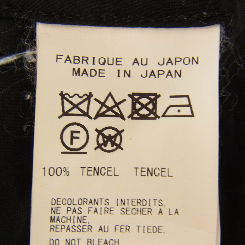 Yohji Yamamoto POUR HOMME ヨウジヤマモトプールオム HN-B44-222 スタンドカラー ロングスリーブ 長袖 ロング シャツ ブラック系 2【中古】
