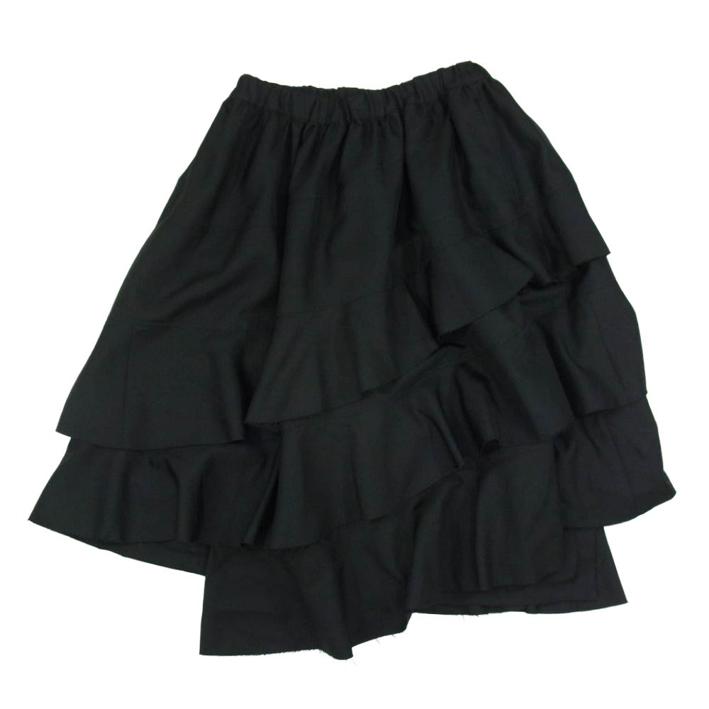 BLACK COMME des GARCONS ブラックコムデギャルソン 1N-S013 AD2024 レイヤード エステル スカート ブラック系 M【中古】