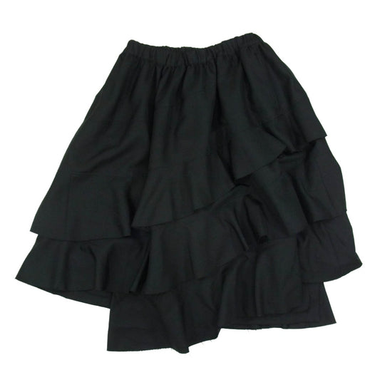 BLACK COMME des GARCONS ブラックコムデギャルソン 1N-S013 AD2024 レイヤード エステル スカート ブラック系 M【中古】
