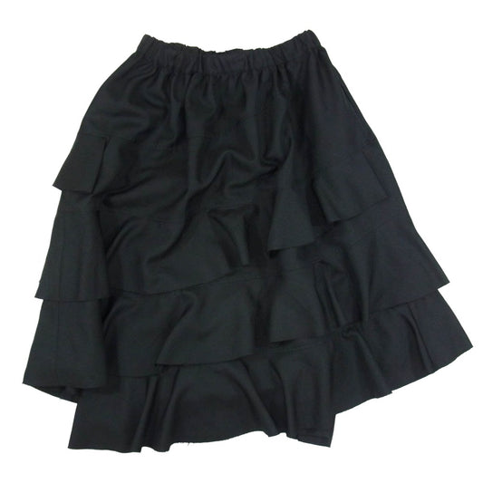 BLACK COMME des GARCONS ブラックコムデギャルソン 1N-S013 AD2024 レイヤード エステル スカート ブラック系 M【中古】
