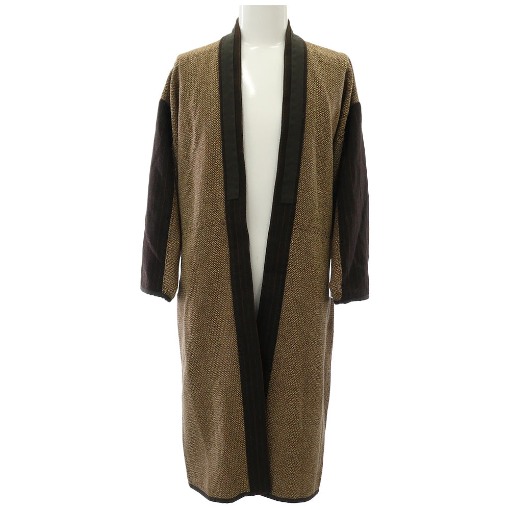 VISVIM ビズビム WMV 0317205013001 KIMONO COAT HERRINGBONE キモノコート ヘリンボーン ロングコート ブラウン系 2【中古】