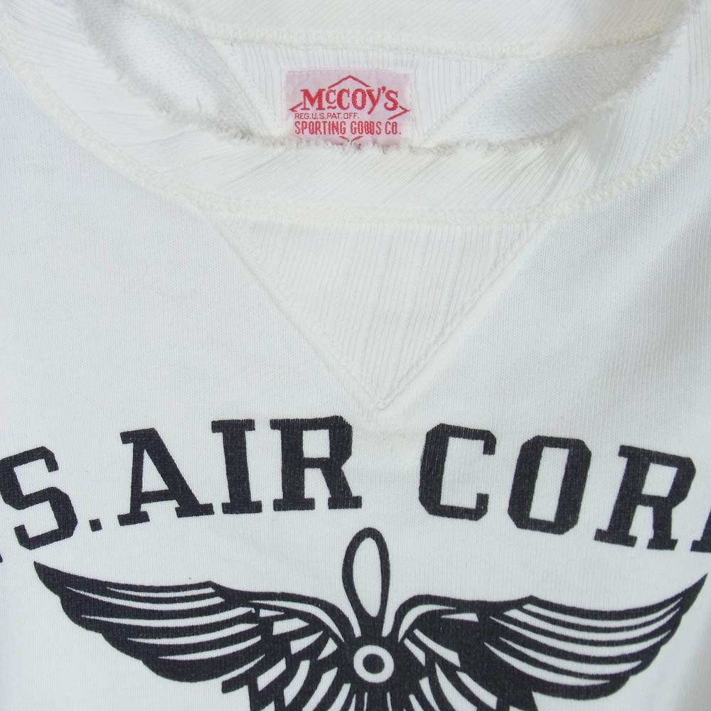 The REAL McCOY'S ザリアルマッコイズ U.S.ARMY AIR CORPS 両V スウェット ホワイト系 M【中古】
