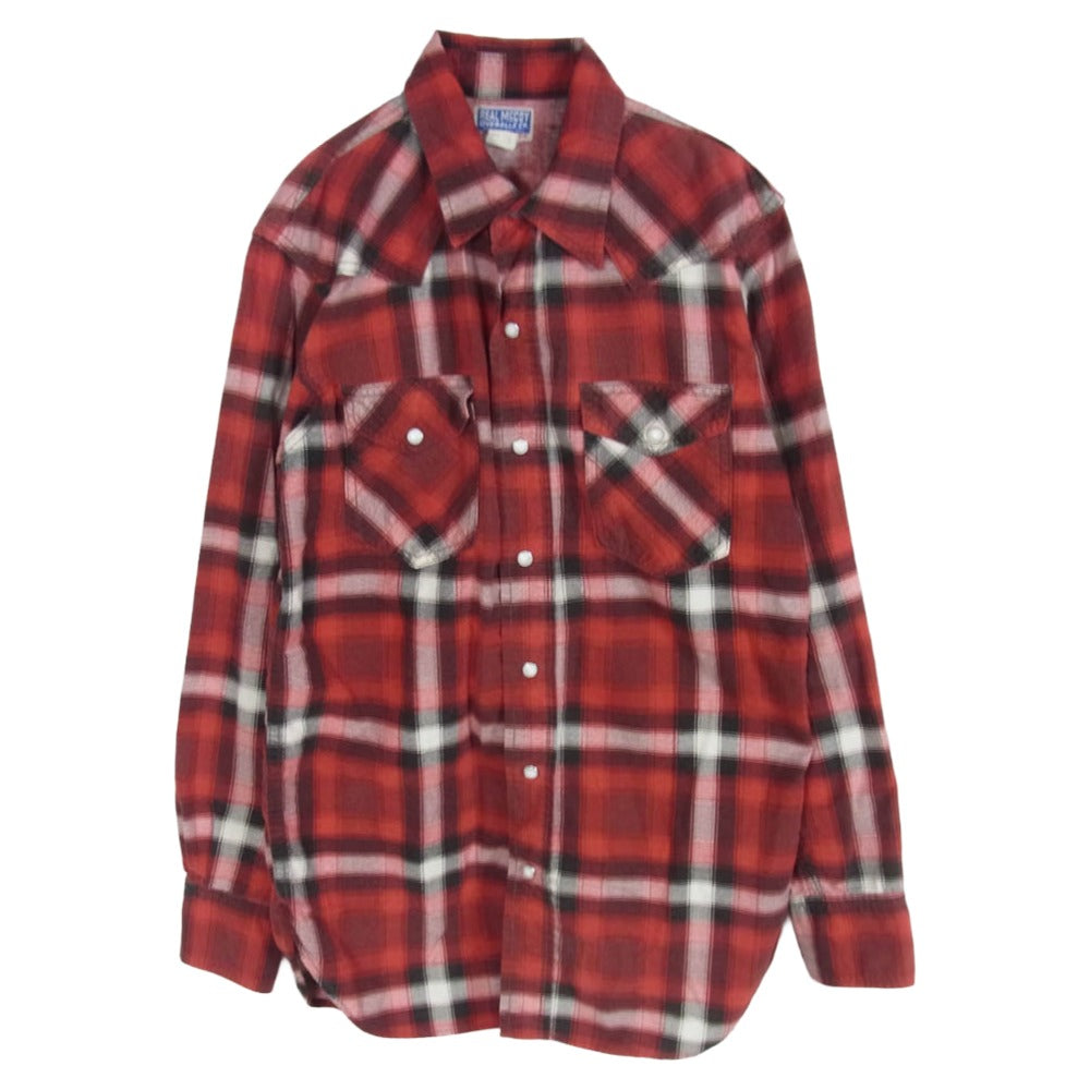 The REAL McCOY'S ザリアルマッコイズ チェック ウエスタン 長袖 シャツ レッド系 14【中古】
