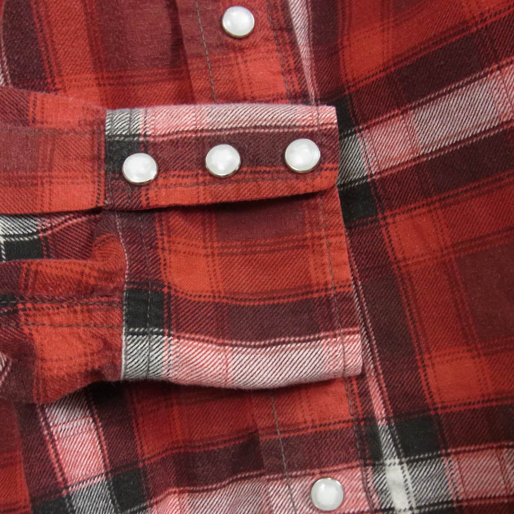The REAL McCOY'S ザリアルマッコイズ チェック ウエスタン 長袖 シャツ レッド系 14【中古】