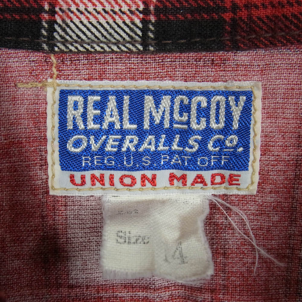 The REAL McCOY'S ザリアルマッコイズ チェック ウエスタン 長袖 シャツ レッド系 14【中古】