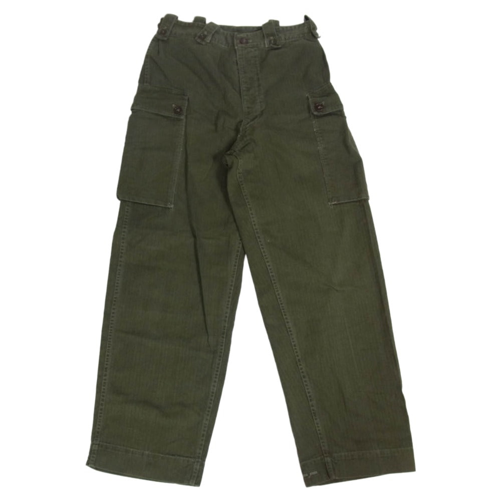ヴィンテージ 60s 70s Dutch Armed Forces オランダ軍 HBT ミリタリー カーゴ パンツ カーキ系 表記無し【中古】