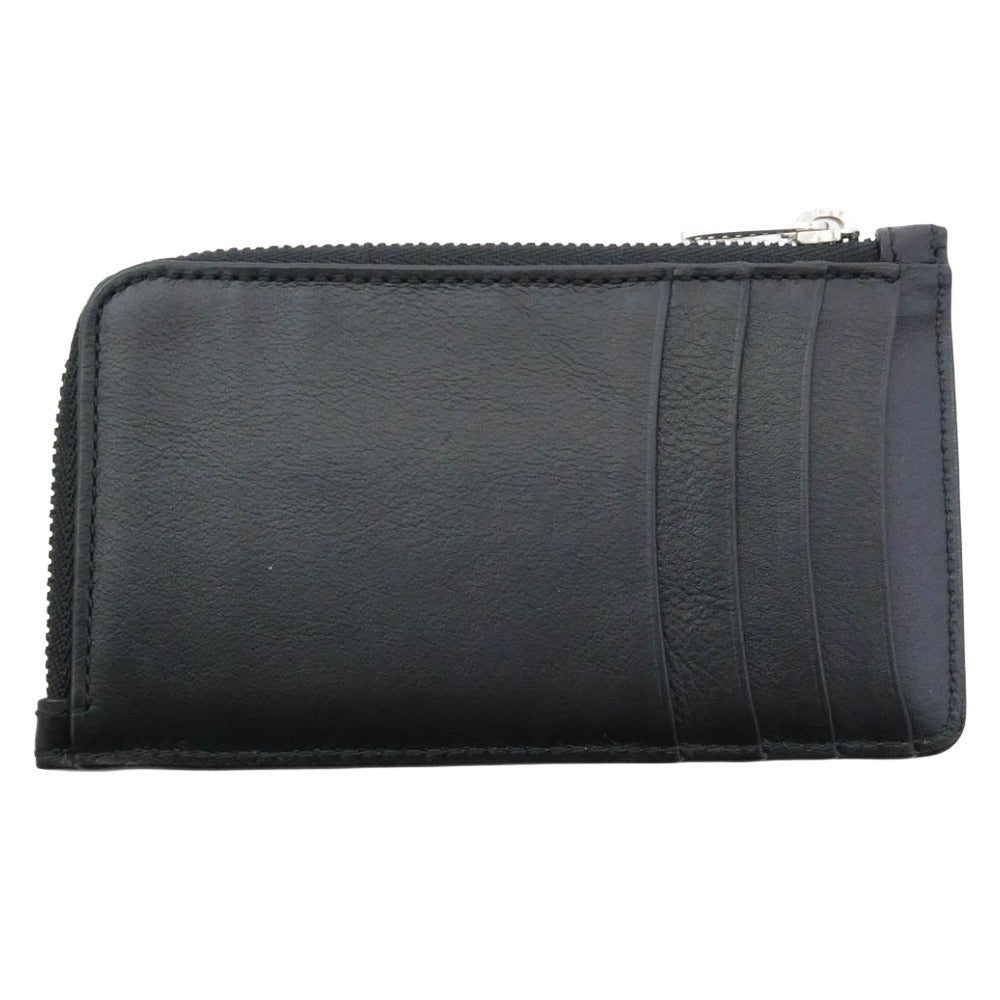 J&M Davidson ジェイアンドエムデヴィッドソン ロゴ レザー カードケース コインケース ブラック系【美品】【中古】