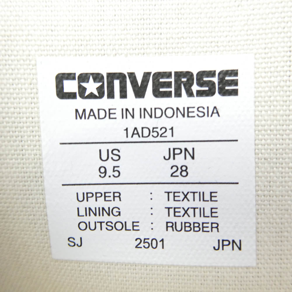 CONVERSE コンバース 1AD521 ADDICT アディクト CHUCK TAYLOR CANVAS HI チャックテイラー キャンバス ハイカット スニーカー ブラック系 ホワイト系 28cm【極上美品】【中古】