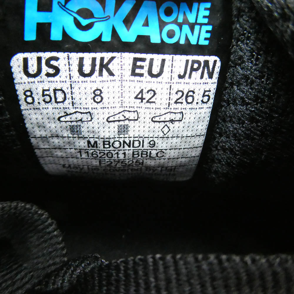 HOKA ONE ONE ホカ オネオネ 1162011 BONDI 9 ボンダイ スニーカー ブラック系 26.5cm【中古】