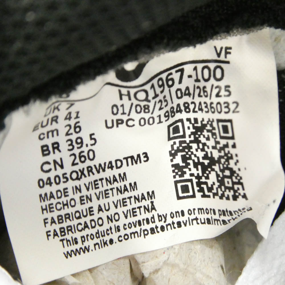 NIKE ナイキ HQ1967-100 AIR FORCE 1 LOW RETRO エアフォースワン 1 ロー レトロ スニーカー ホワイト系 ブラック系 26【極上美品】【中古】