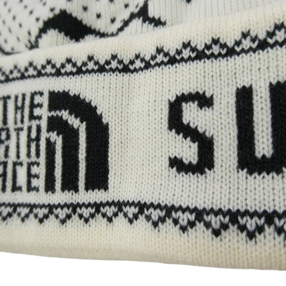 Supreme シュプリーム × The North Face ノースフェイス Fold Beanie フォールド ビーニー ニットキャップ ブラック系 ホワイト系 Free【極上美品】【中古】