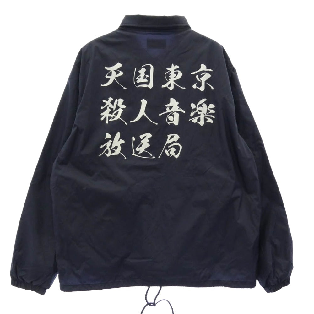 WACKO MARIA ワコマリア 天国東京殺人音楽放送局 プリント コーチ ジャケット ネイビー系 L【中古】