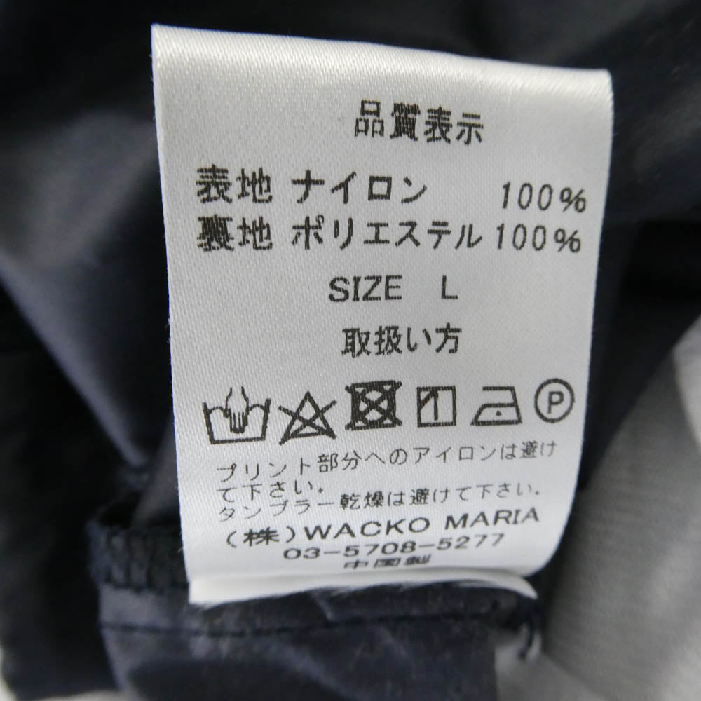 WACKO MARIA ワコマリア 天国東京殺人音楽放送局 プリント コーチ ジャケット ネイビー系 L【中古】