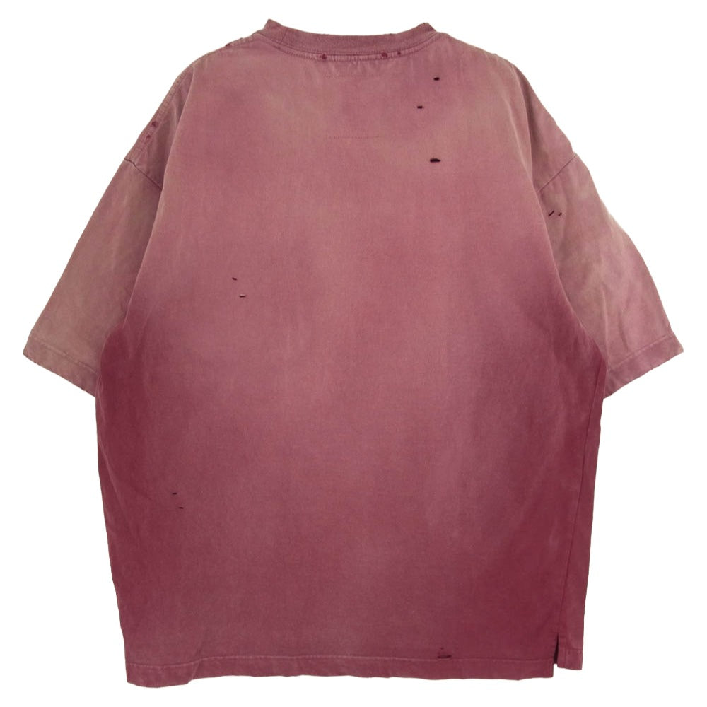MIHARA YASUHIRO ミハラヤスヒロ 25AW A15TS621 SUN FADED TEE サンフェード ダメージ加工 半袖 Tシャツ エンジ系 44【中古】