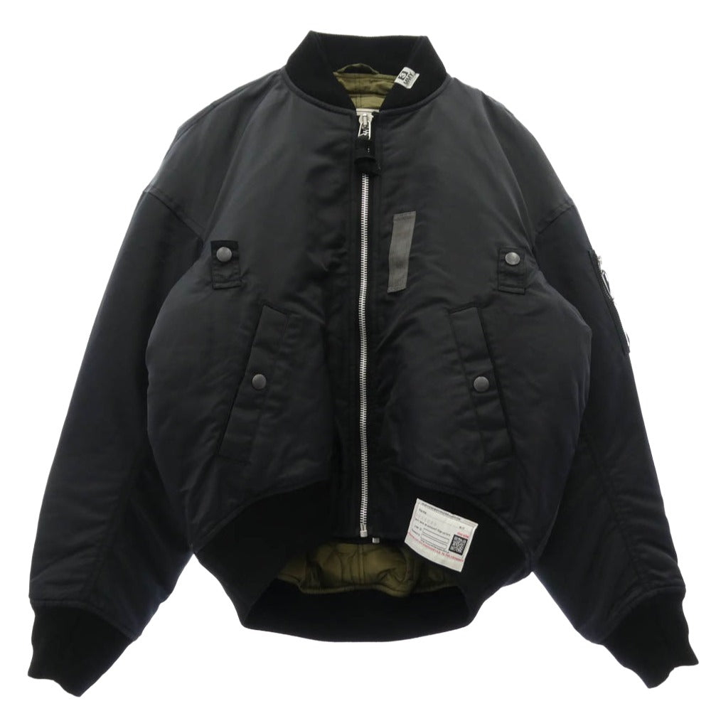 MIHARA YASUHIRO ミハラヤスヒロ A15BL061-0 レイヤード 再構築 MA-1 ボンバー ブルゾン ジャケット ブラック系 44【中古】