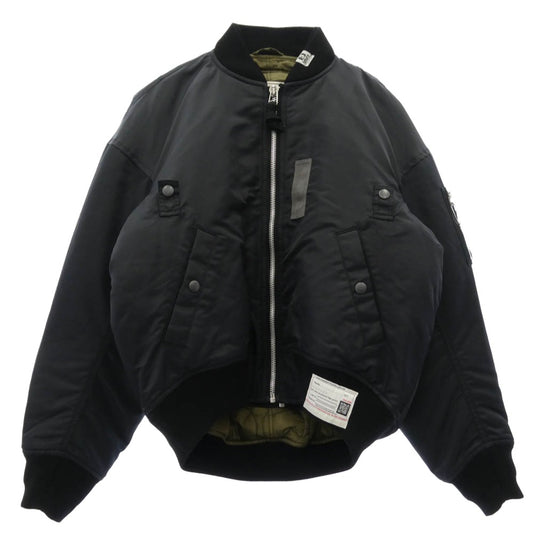 MIHARA YASUHIRO ミハラヤスヒロ A15BL061-0 レイヤード 再構築 MA-1 ボンバー ブルゾン ジャケット ブラック系 44【中古】