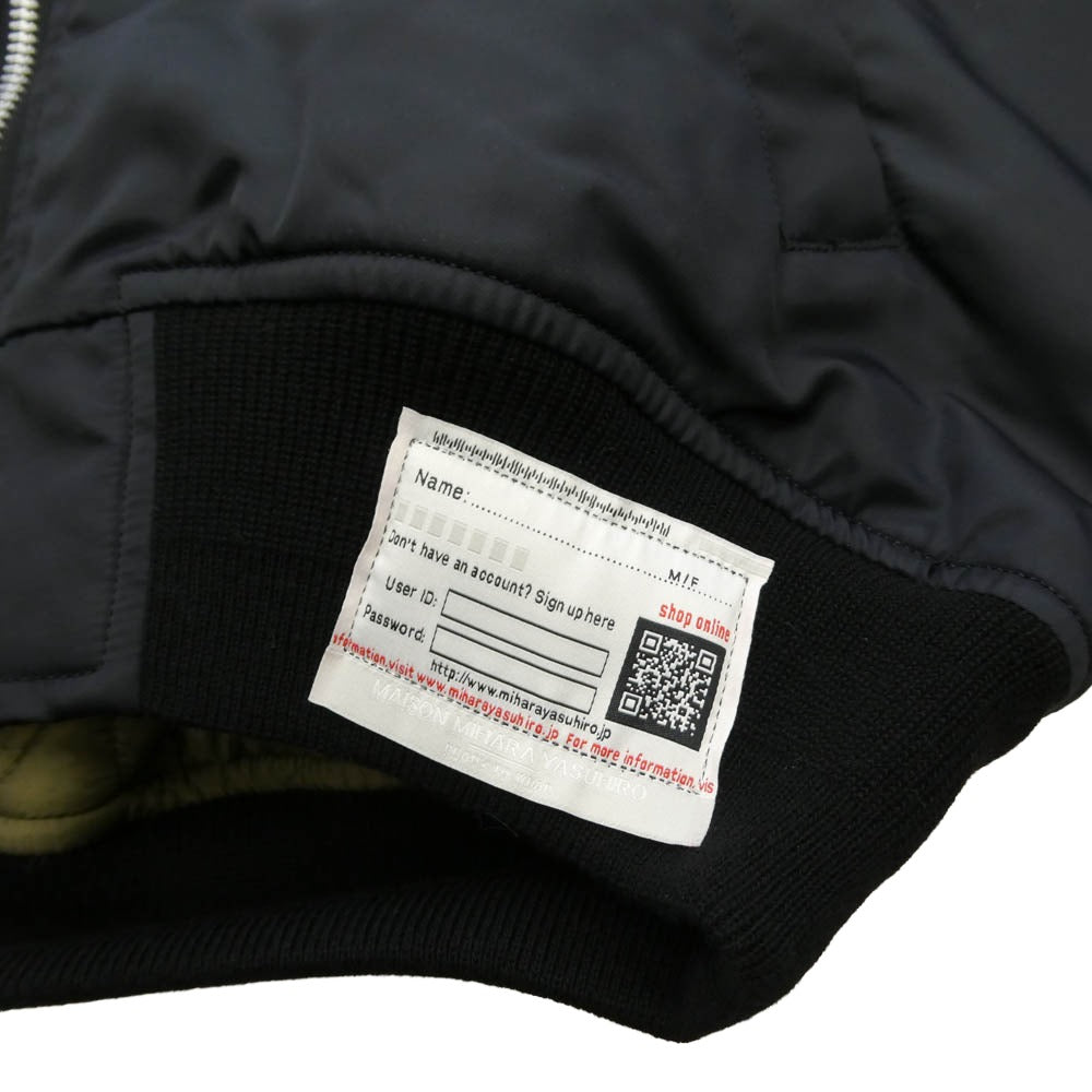 MIHARA YASUHIRO ミハラヤスヒロ A15BL061-0 レイヤード 再構築 MA-1 ボンバー ブルゾン ジャケット ブラック系 44【中古】