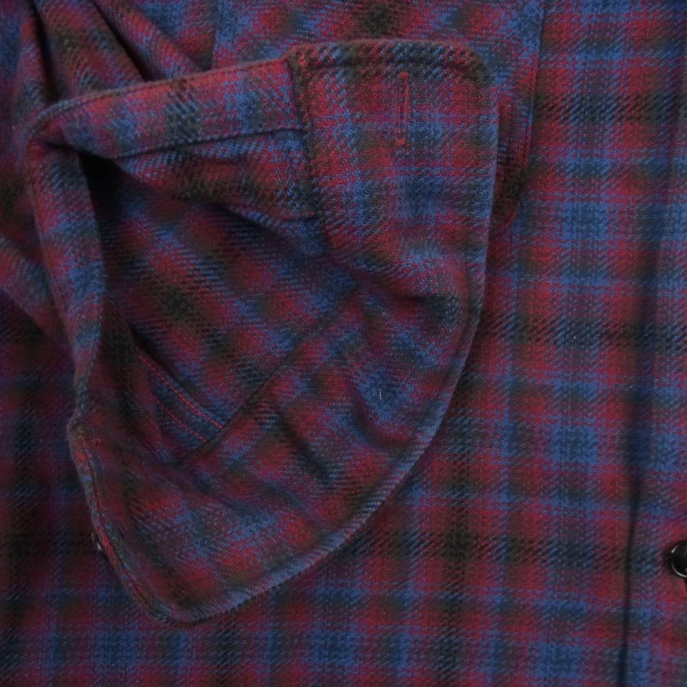 SUGAR CANE シュガーケーン SC29563 TWILL CHECK WORK SHIRT ツイル チェック ワーク 長袖 シャツ レッド系 ブルー系 ブラウン系 L 16 - 16.5【中古】
