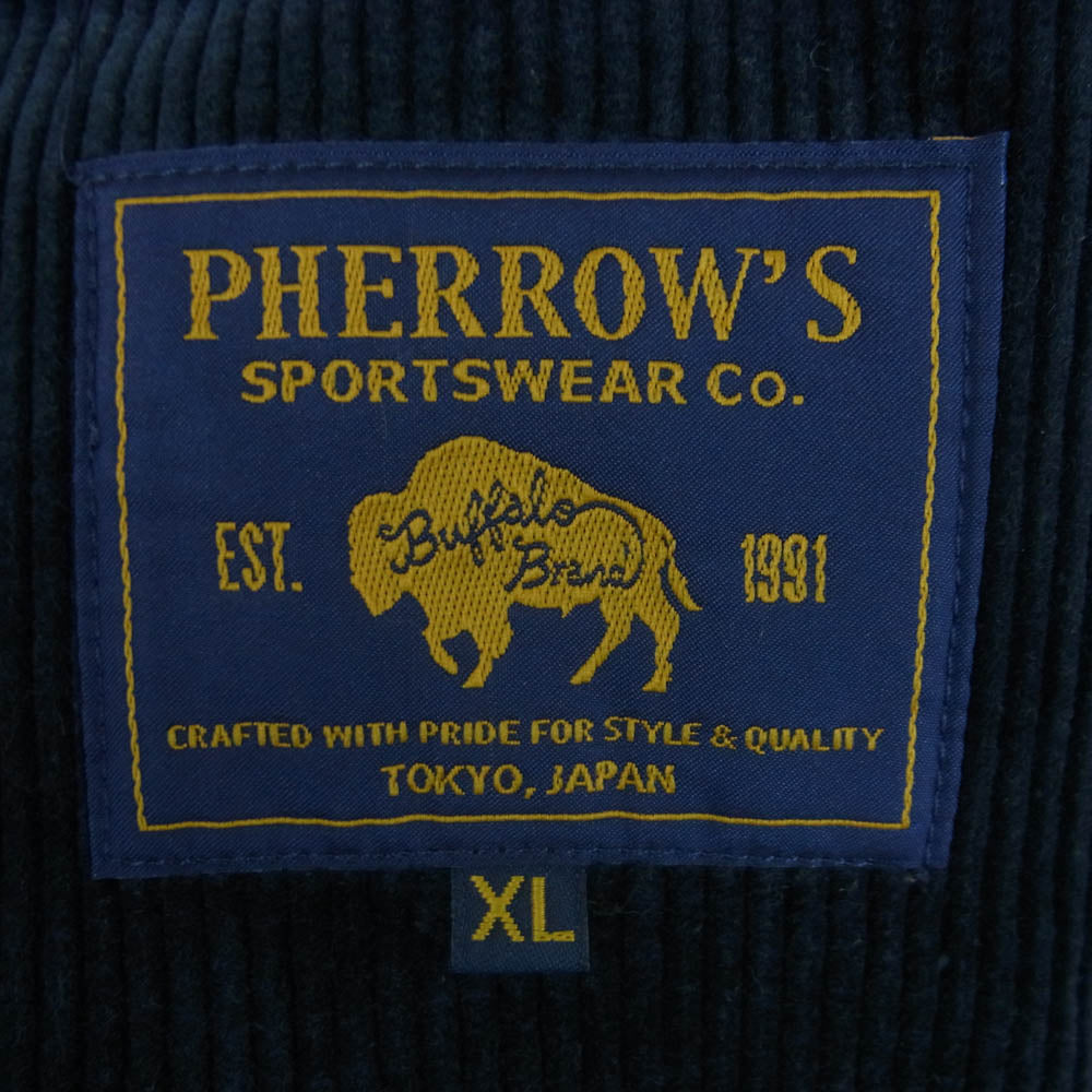 Pherrow's フェローズ 22W-PWSC1 SACK JACKET サック コーデュロイ ジャケット 中国製 ダークネイビー系 XL【中古】