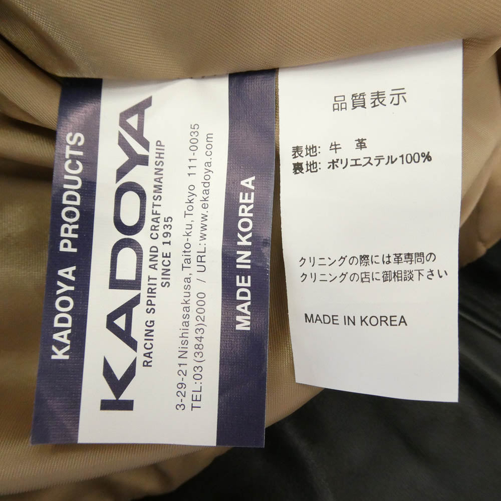 KADOYA カドヤ LHSTCR シングル ライダース レザー ジャケット ブラック系 XL【中古】