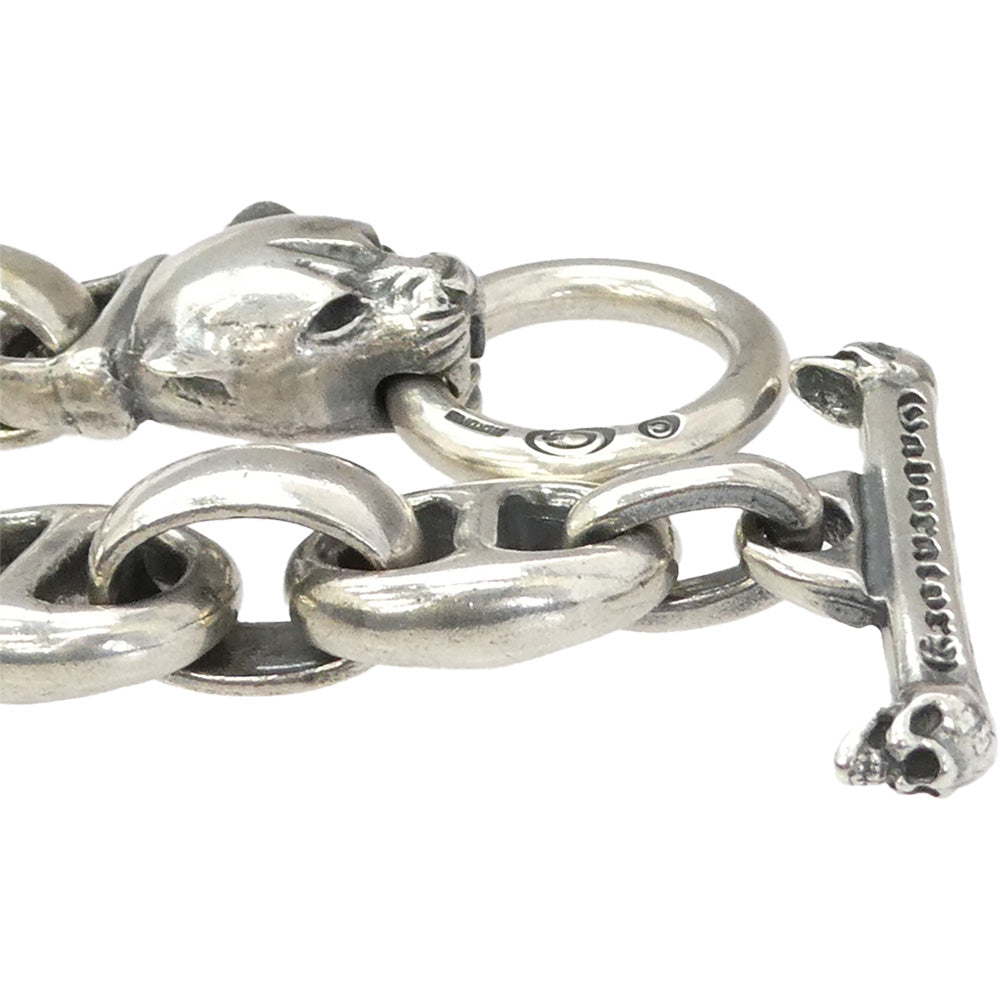 GABOR ガボール ギャランティ付属 Gaboratory ガボラトリーホールディング PANTHER WITH H.W.O ＆ SMOOTH ANCHOR LINKS BRASLET パンサー スムースアンカーリンク ブレスレット シルバー系【中古】
