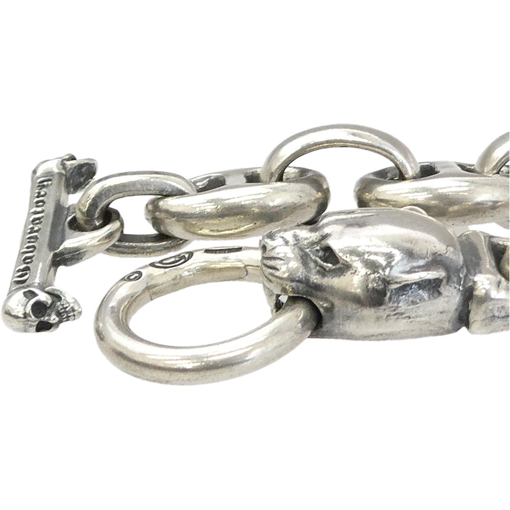 GABOR ガボール ギャランティ付属 Gaboratory ガボラトリーホールディング PANTHER WITH H.W.O ＆ SMOOTH ANCHOR LINKS BRASLET パンサー スムースアンカーリンク ブレスレット シルバー系【中古】
