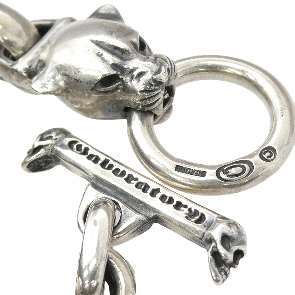 GABOR ガボール ギャランティ付属 Gaboratory ガボラトリーホールディング PANTHER WITH H.W.O ＆ SMOOTH ANCHOR LINKS BRASLET パンサー スムースアンカーリンク ブレスレット シルバー系【中古】